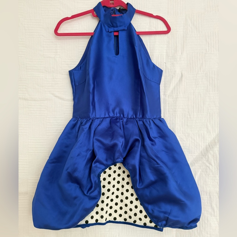 Elegant Blue Halter Dress